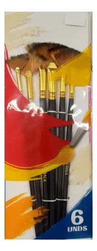 SET PINCEL CUERPO PUNTA QUEMADA ABANICO ETERNA X6 ET771