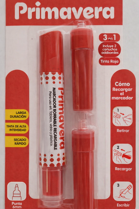 MARCADOR BORRABLE RECARGABLE PRIMAVERA 3 EN 1