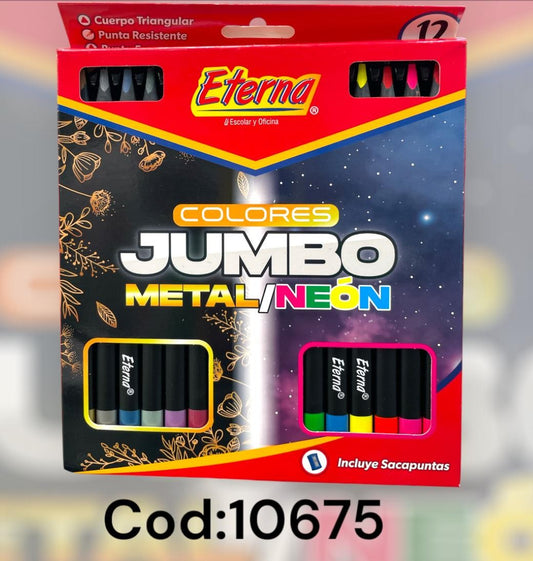 COLOR JUMBO MADERA NEGRA NEON Y METAL ET585
