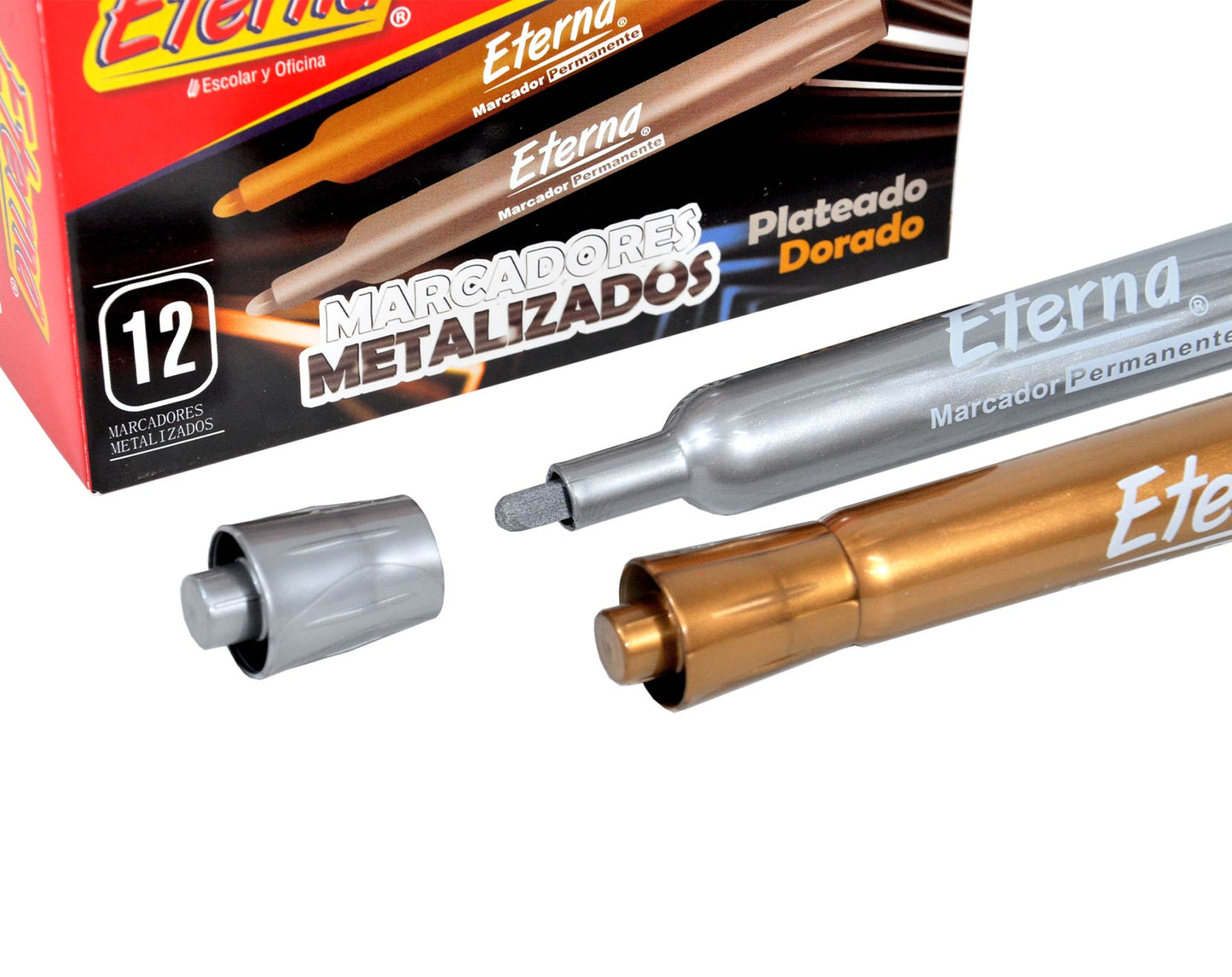 MARCADOR METALIZADO ETERNA DORADO PLATA ET534