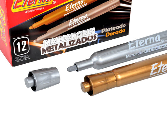 MARCADOR METALIZADO ETERNA DORADO PLATA ET534