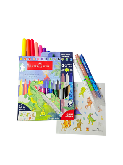 PLUMON FIESTA FABER-CASTELL DINOSAURIO