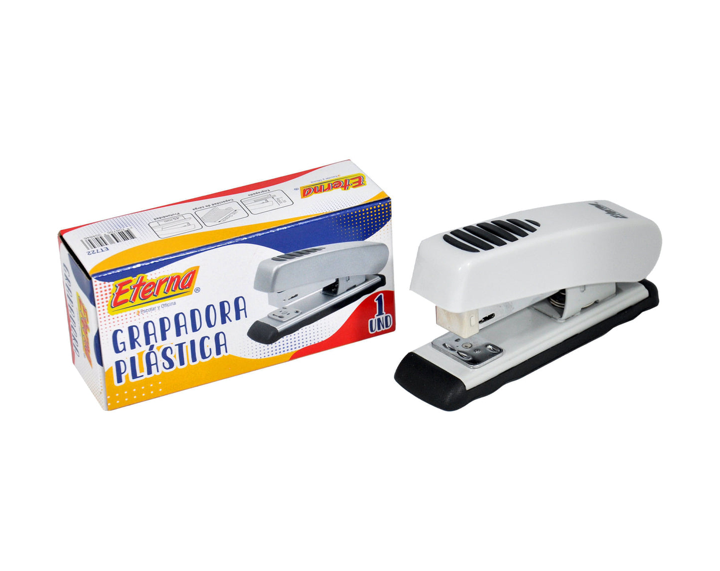 GRAPADORA PLASTICA ETERNA TAMAÑO CORTO 26/6 -20 HOJAS ET722