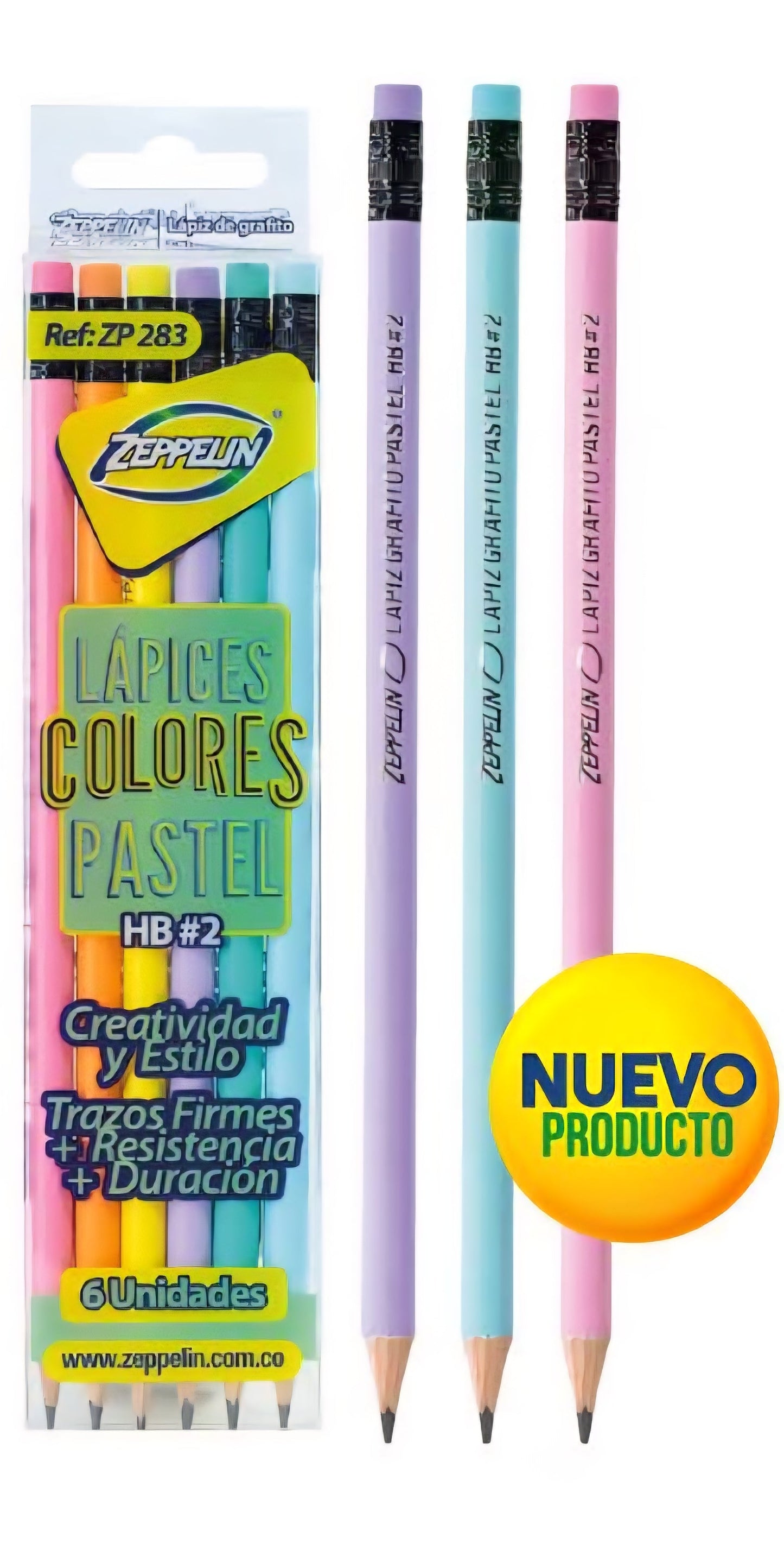 LAPIZ NEGRO COLORES PASTEL ZEPPELIN X6