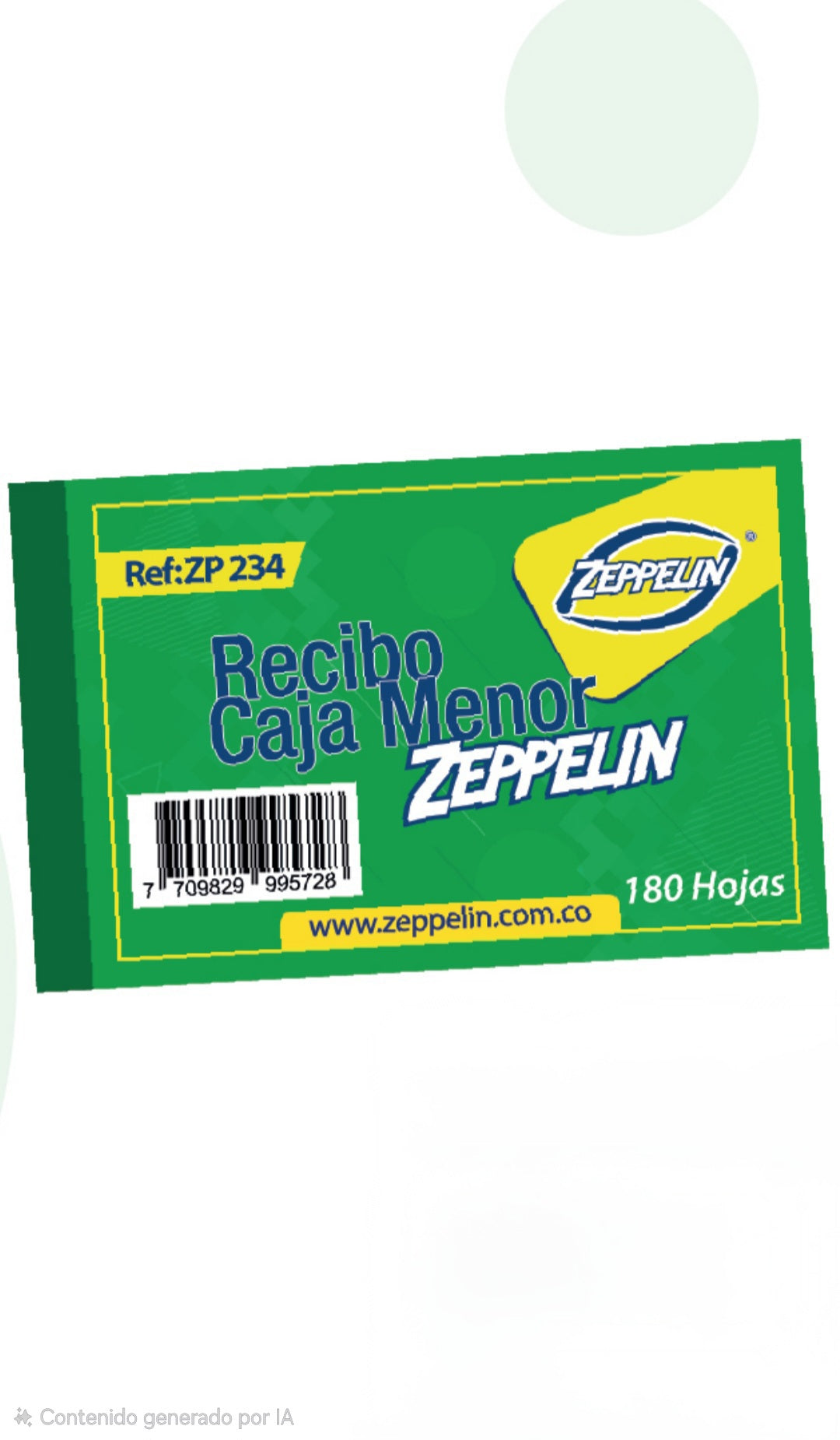 RECIBO DE CAJA MENOR X 180H ZEPPELIN