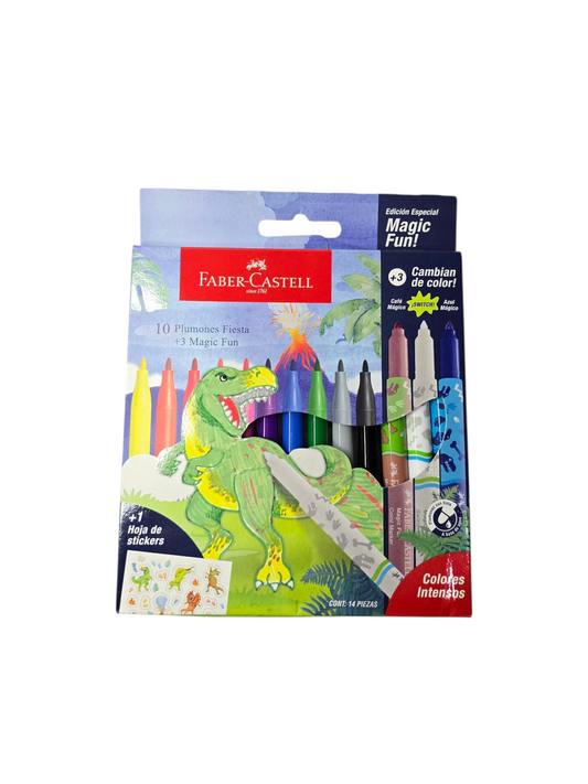 PLUMON FIESTA FABER-CASTELL DINOSAURIO