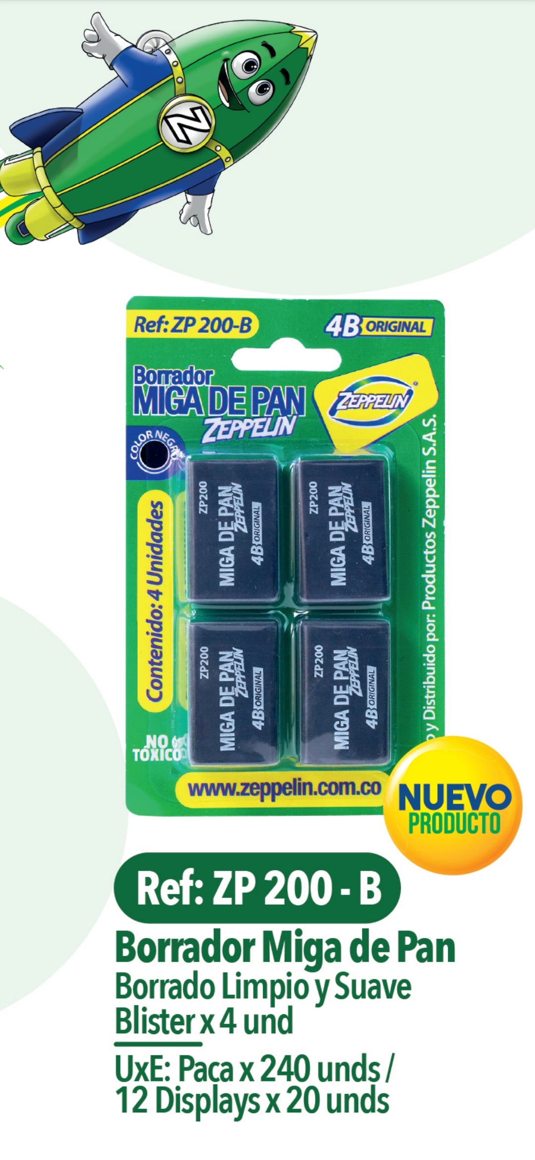 BORRADOR MIGA PAN ZEPPELIN X4 ZP200 -201