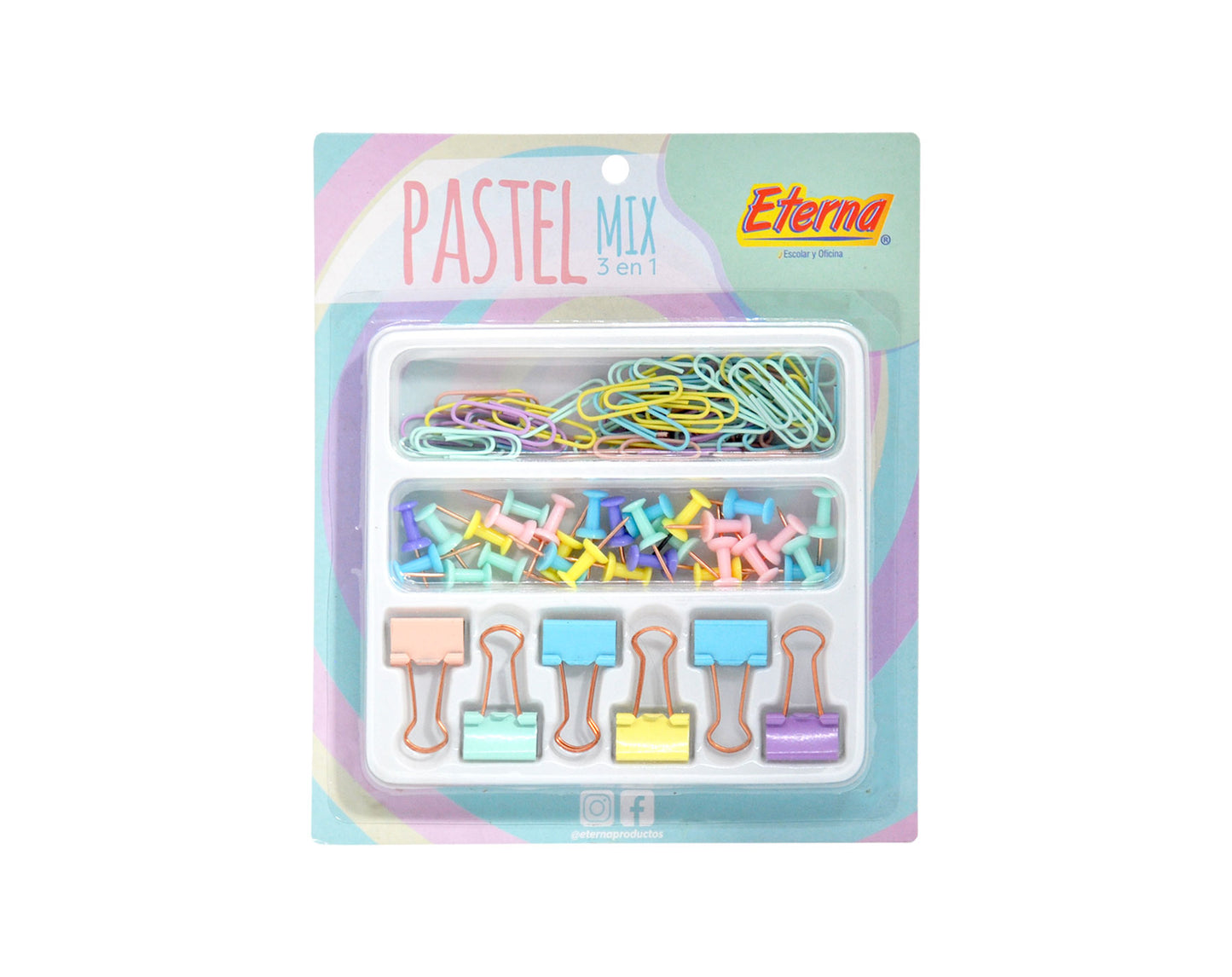 SET ETERNA EN CARTON GANCHO LOTERO 6PCS CLIP Y CHINCHON ET627