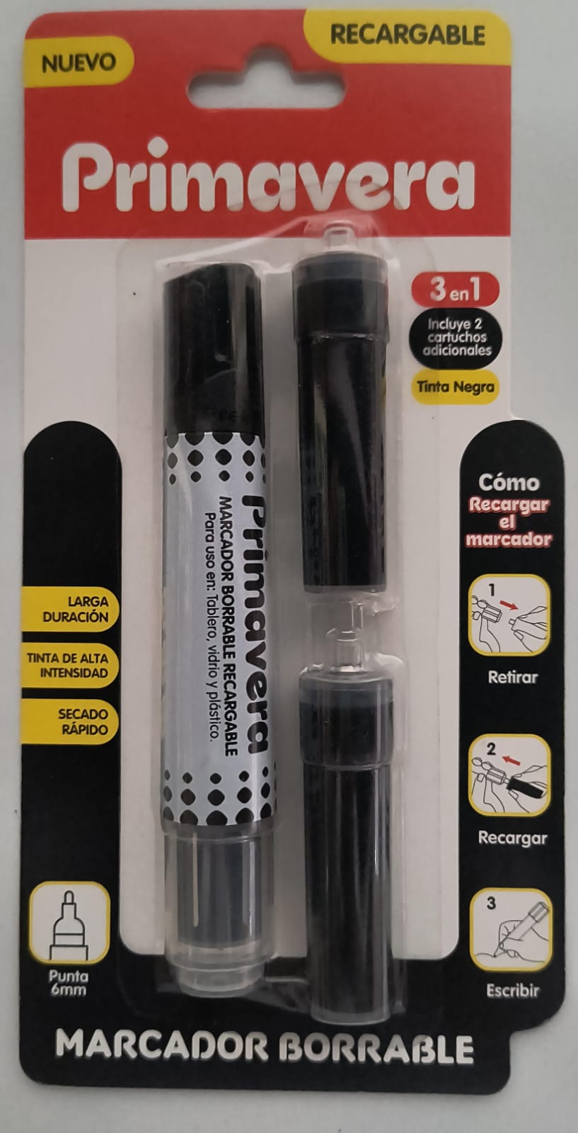 MARCADOR BORRABLE RECARGABLE PRIMAVERA 3 EN 1