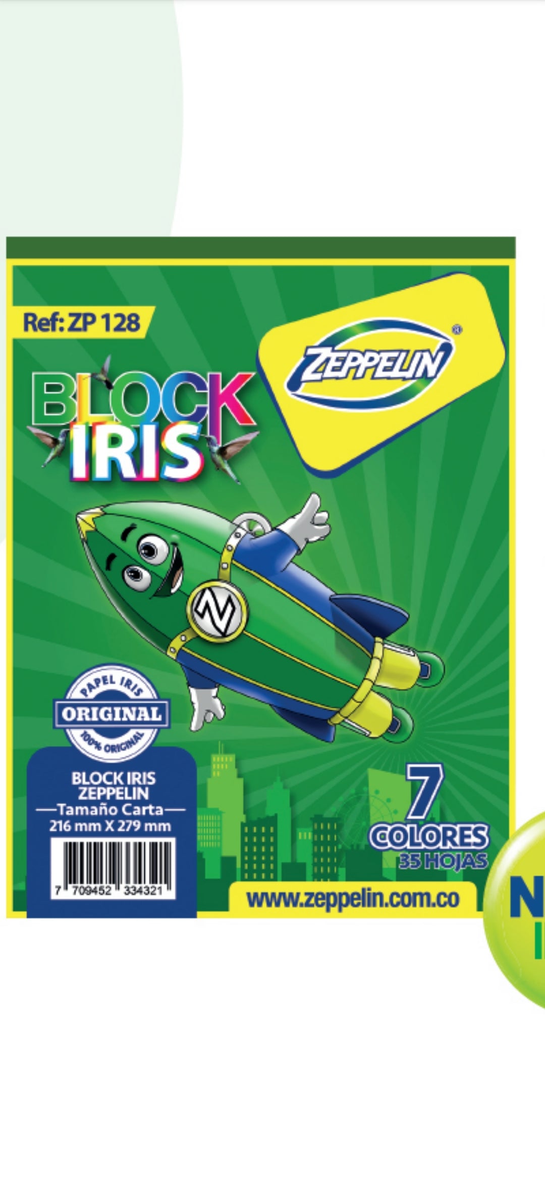 BLOCK IRIS CARTA ZEPPELIN FINO 128