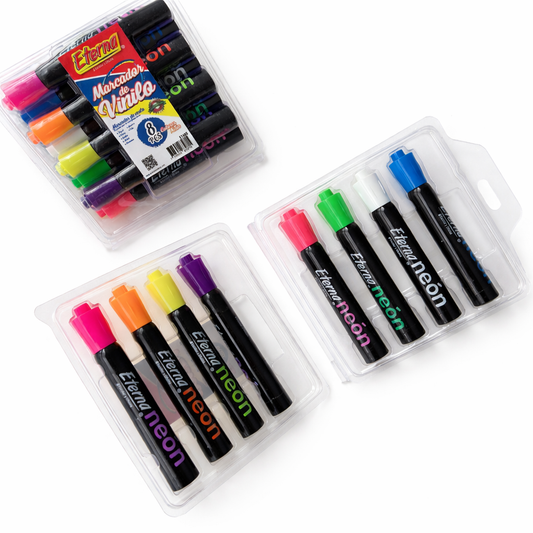 MARCADOR DE VINILO NEON X8 GRAFITO-ETERNA